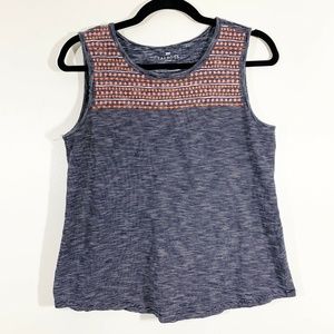 Talbots Size PM Sleeveless Embroidered Swing Tank